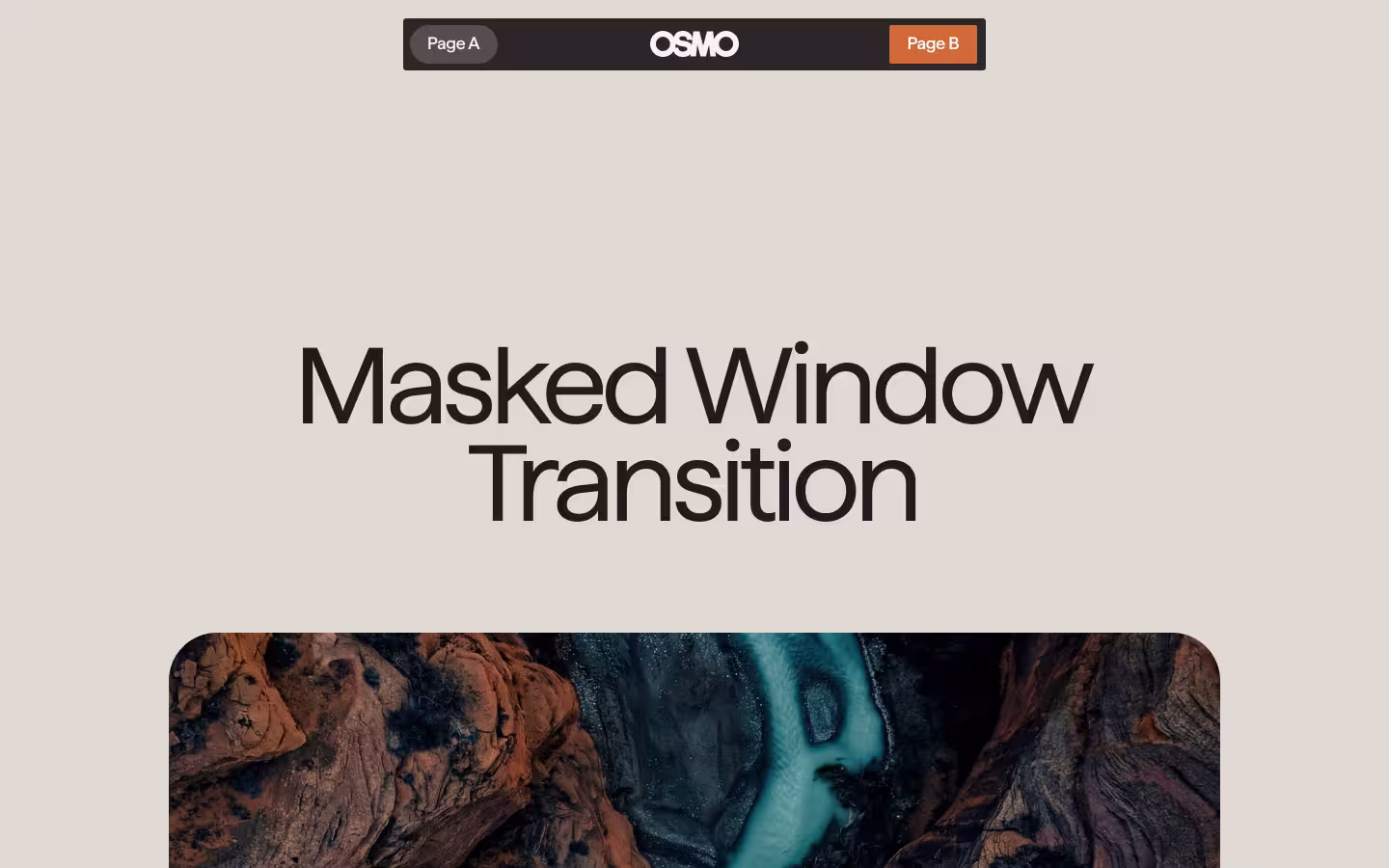 Masked Window Page Transition