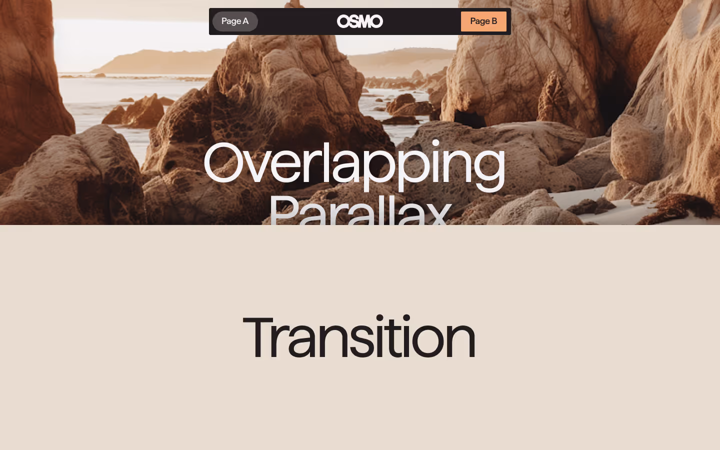 Overlapping Parallax Page Transition
