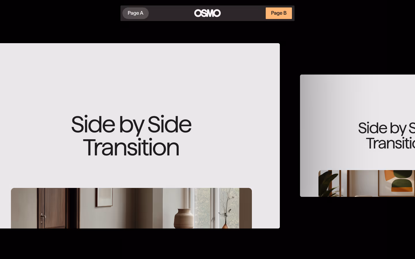 Side by Side Page Transition