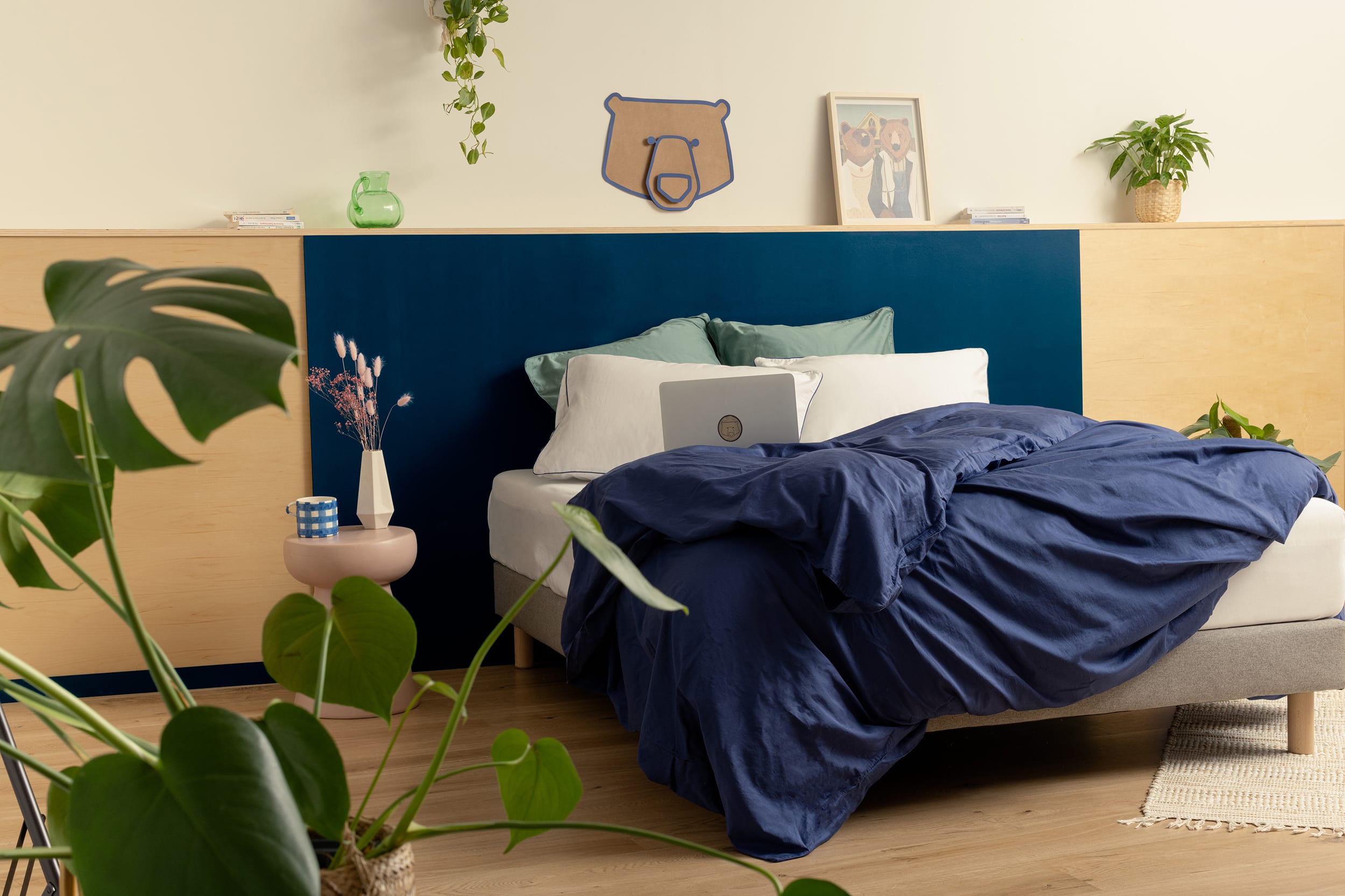 drap plat tediber en satin de coton lavé