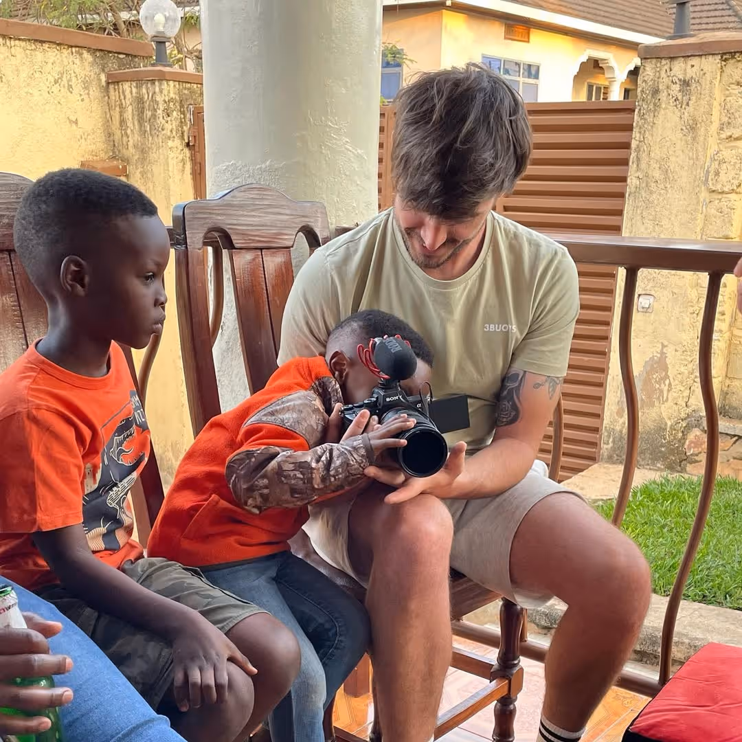 Tom Carder Media behind the scenes in Rowanda