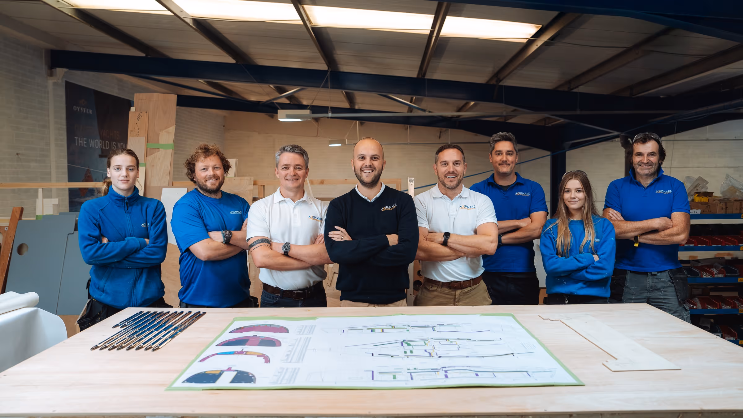 Tom Carder Media photography of yacht fitter team